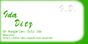 ida ditz business card